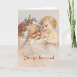 Festiva Papá Noel y bebé por la tarjeta del pliegue de