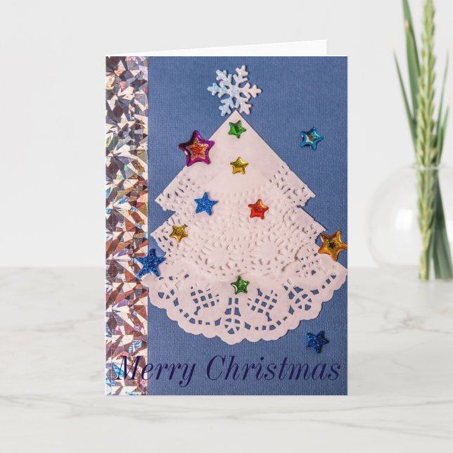 Festiva Papel que manipula la tarjeta de saludo del árbol  (Anverso)