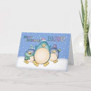 Festiva Papi Navidades Tarjeta con pingüinos