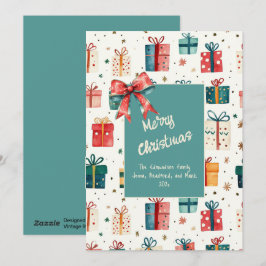 Festiva Paquetes de regalo de cosecha de navidades Tarjeta