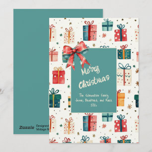 Festiva Paquetes de regalo de cosecha de navidades Tarjeta