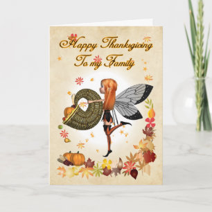 Festiva Para la familia - Tarjeta de Acción de Gracias - P