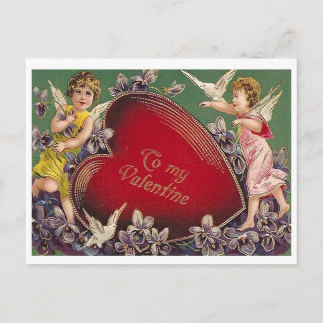 Festiva Para mi postal de San Valentín anticuada (Anverso)