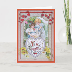 Festiva Para mi San Valentín - Tarjeta antigua de San Vale