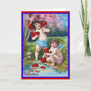 Festiva Para Mi San Valentín - Tarjeta Vintage de San Vale