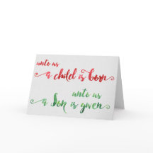 Para nosotros un niño nace tarjeta de Navidades