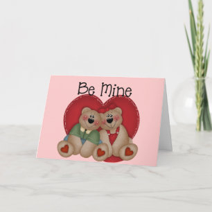 Festiva Pareja de osos de peluche - Sé mía tarjeta del día