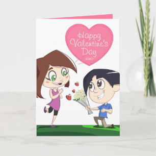 Festiva Pareja enamorada - Tarjeta fotográfica El día de S