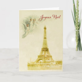 Festiva París con tarjeta de Navidades de ángeles