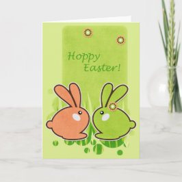 Festiva ¡Pascua Adorable! Tarjeta de saludo con conejillos