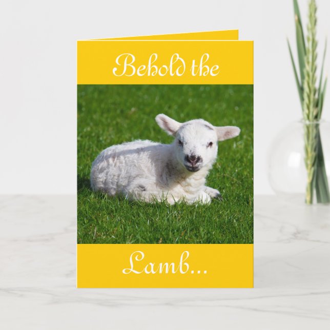 Festiva Pascua mire la tarjeta de vacaciones de Lamb II (Anverso)