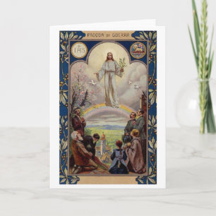 Festiva ¡Pasqua di Guerra! Tarjeta italiana de Pascua