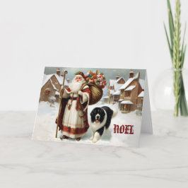 Festiva Pastor de Terranova con Tarjeta St Nick