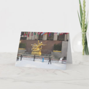 FESTIVA PATINAJE DE HIELO EN LA TARJETA DE VACACIONES DEL 