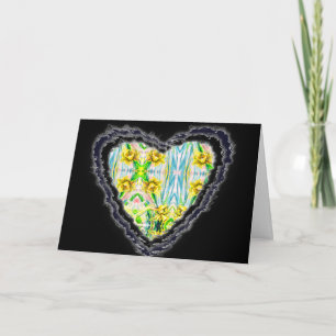 Festiva Patrón cardíaco de Daffodil tarjeta de amor de San