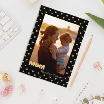 Patrón corazones foto de madre tarjeta de vacacion