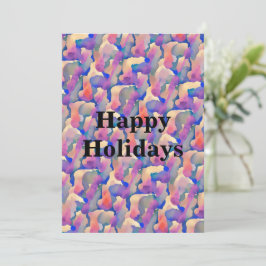 Festiva Patrón de color de agua Tarjeta de vacaciones plan