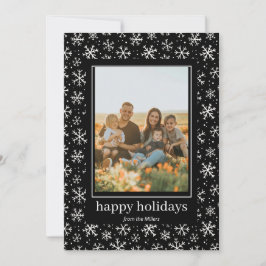 Festiva Patrón de copos de nieve dibujados a mano Tarjeta 