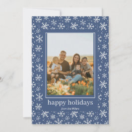 Festiva Patrón de copos de nieve dibujados a mano Tarjeta 