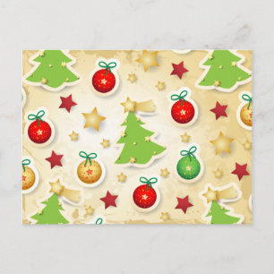 Festiva patrón retro de navidades, postal
