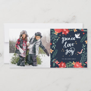 Festiva Paz Amor Alegría   Tarjeta de vacaciones fotográfi