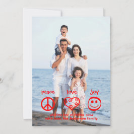 Festiva Paz, amor, alegría vertical - Tarjeta de Navidades