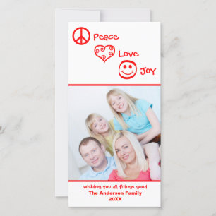 Festiva Paz, Amor, Alegría Vertical - Tarjeta fotográfica