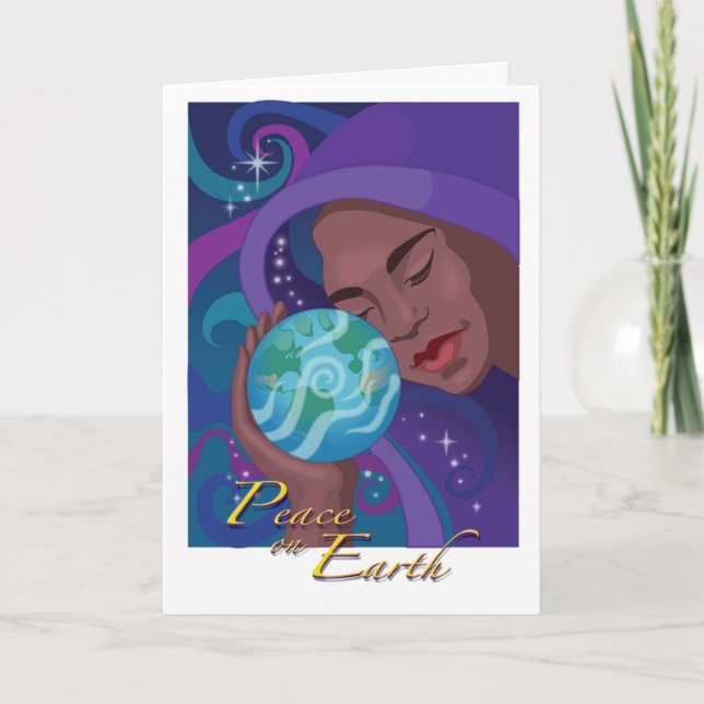 Festiva Paz en tarjeta del día de fiesta de la tierra (Anverso)