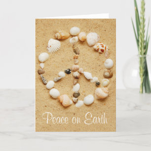 Festiva Paz en tarjeta del signo de la paz del Seashell de