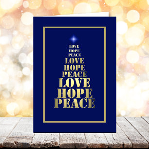 Festiva Paz, esperanza, amor, tarjeta de Navidades únicos