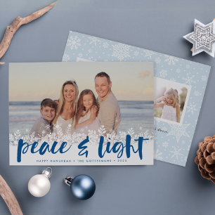 Festiva Paz Snowly   Tarjeta fotográfica Hanukkah
