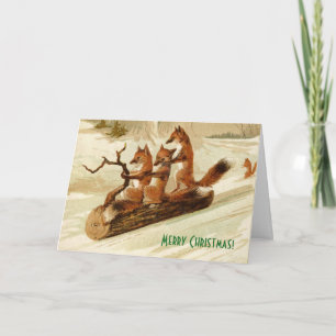 Festiva Peces en una tarjeta de Navidades de animales de t