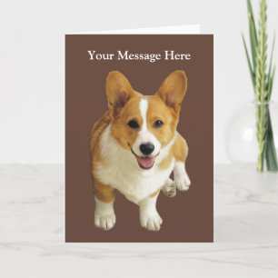 Festiva Pembroke Welsh Corgi tarjeta de felicitación feliz