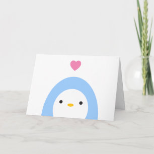Festiva Penguin en la tarjeta de felicitación por amor