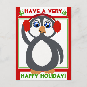 Festiva ¡Penguin Toon Holiday! Postal