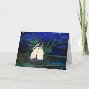 Festiva Penguine Valentine - Tarjeta de saludo