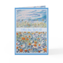 Pensando en ti enviando una tarjeta de grandes abr