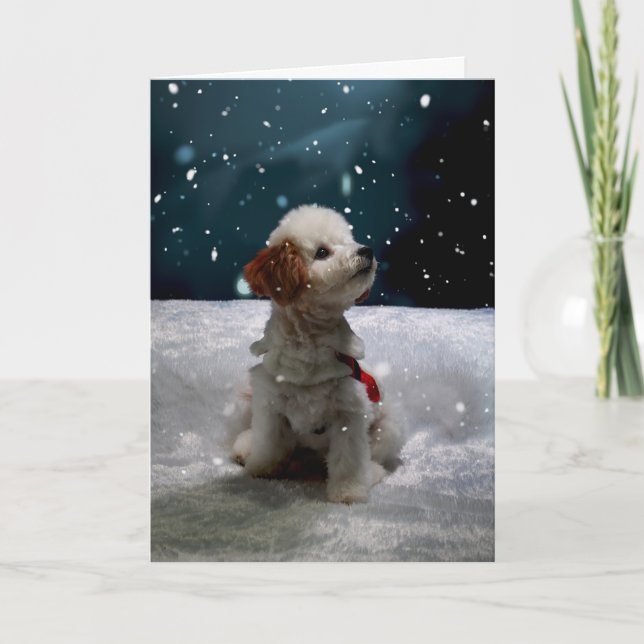 Festiva Pensando en ti esta tarjeta plegada de temporada d (Anverso)