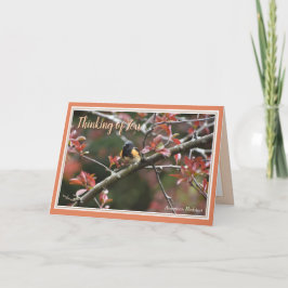 Festiva Pensando en ti hermosa tarjeta de felicitación par