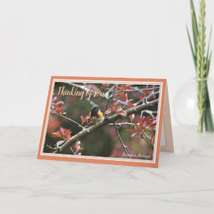 Festiva Pensando en ti hermosa tarjeta de felicitación par