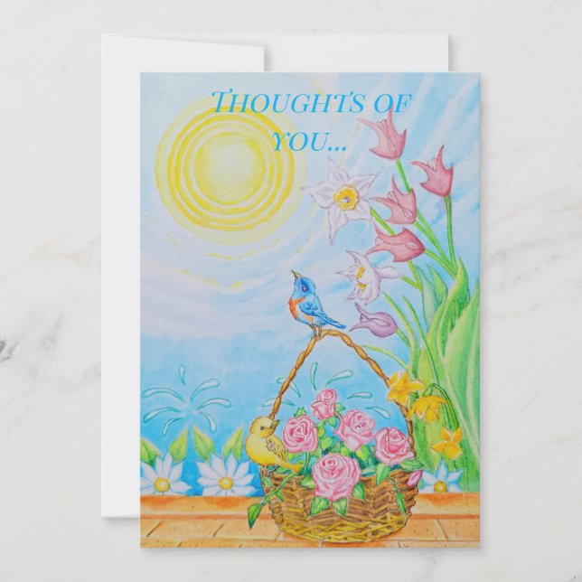 Festiva Pensando en tu tarjeta de saludo (Anverso)