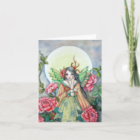 Peony Dawn Fairy - Tarjeta en blanco
