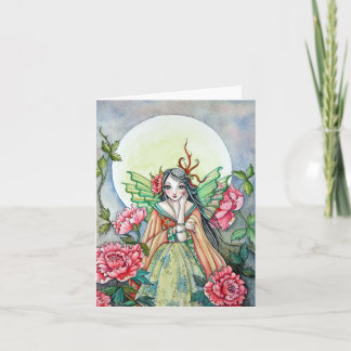 Festiva Peony Dawn Fairy - Tarjeta en blanco