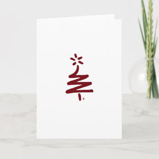 Festiva Pequeña tarjeta de Navidades en blanco del árbol r