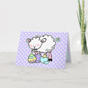 Festiva Pequeña tarjeta de pascua del cordero