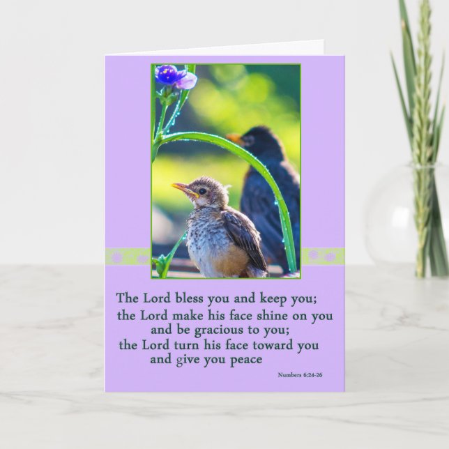 Festiva Pequeña tarjeta de pascua del pájaro (Anverso)