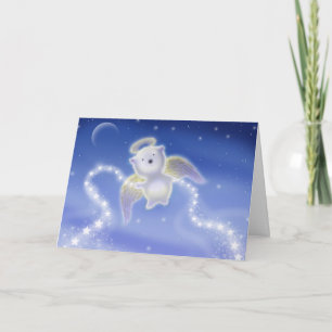 Festiva Pequeña tarjeta de vacaciones de Angel de Oso Pola