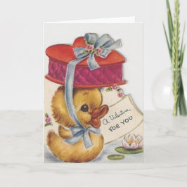 Festiva Pequeño pío retro con la tarjeta del día de San