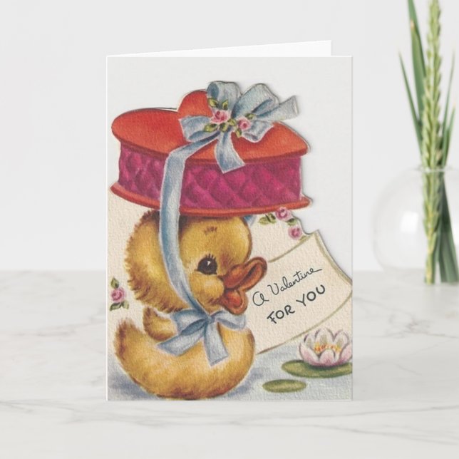 Festiva Pequeño pío retro con la tarjeta del día de San (Anverso)