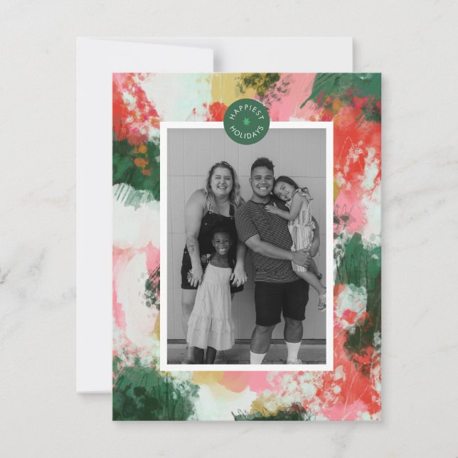 Festiva Pequeño resumen de la tarjeta de fotos de vacacion (Anverso)